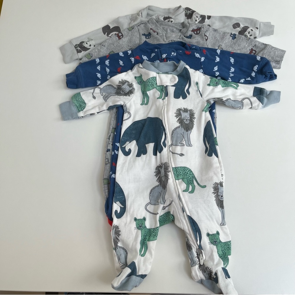 ***$8 BUNDLE*** Set of 4 Carter’s Baby Organic Cotton Sleep & Play Pajamas
